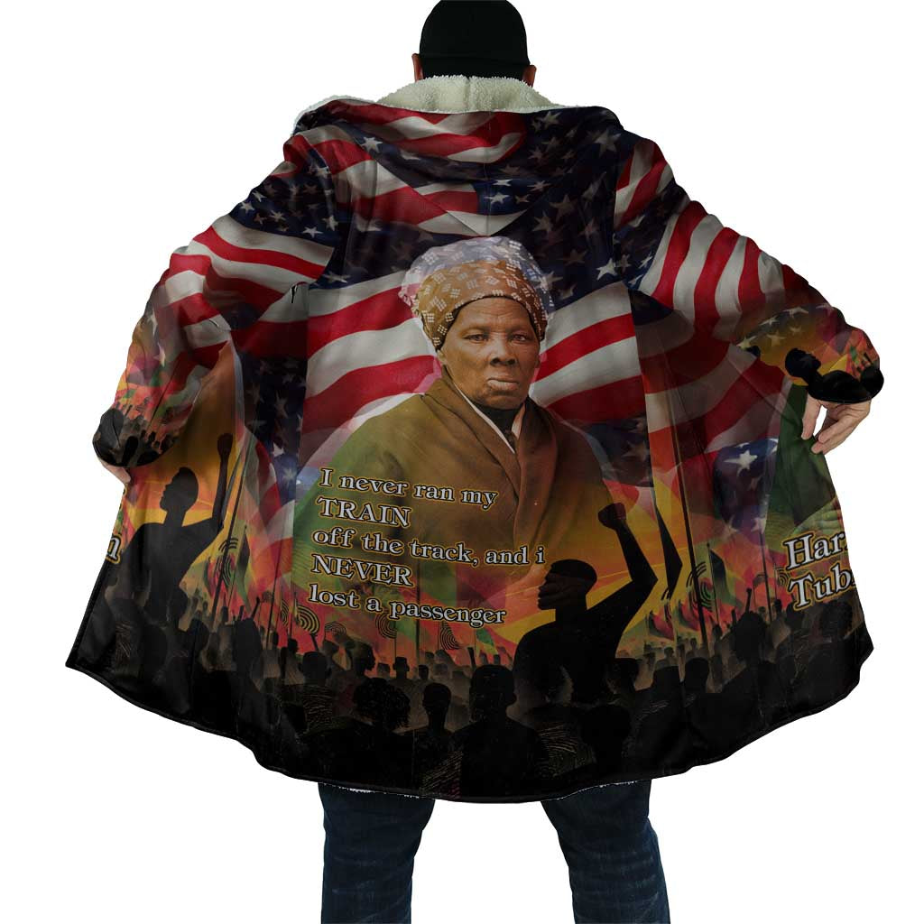Harriet Tubman Cloak American Flag Background Underground Railroad Quote Powerful Civil Rights - Wonder Print Shop