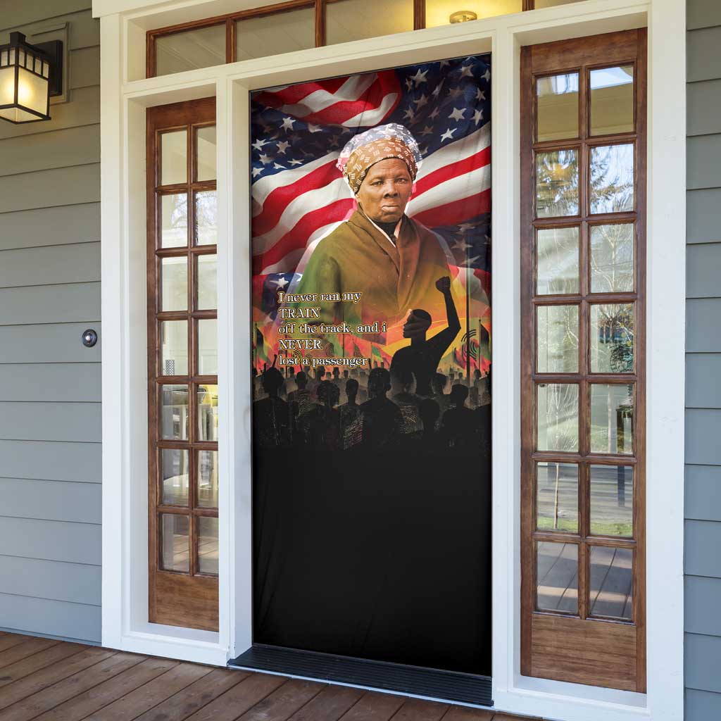 Harriet Tubman Door Cover American Flag Background Underground Railroad Quote Powerful Civil Rights - Wonder Print Shop