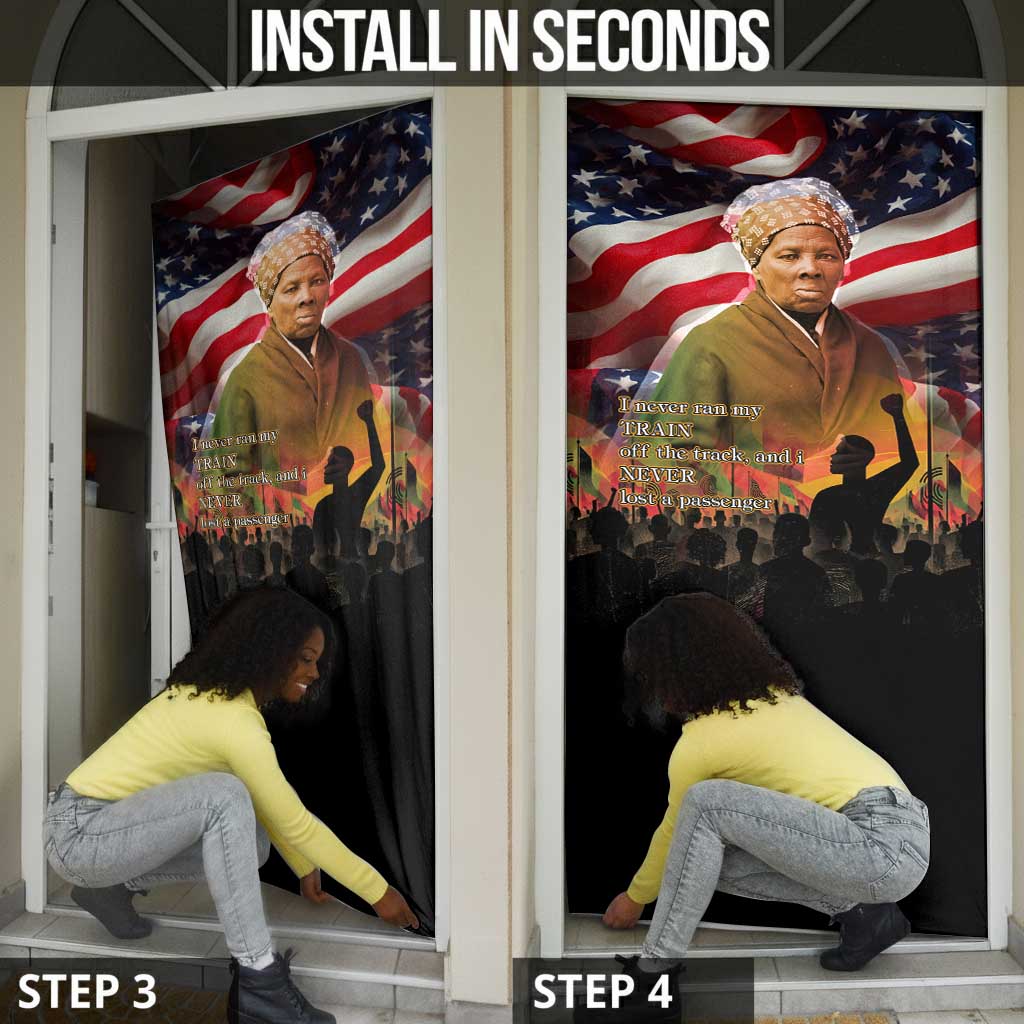 Harriet Tubman Door Cover American Flag Background Underground Railroad Quote Powerful Civil Rights - Wonder Print Shop