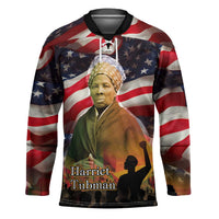 Harriet Tubman Hockey Jersey American Flag Background Underground Railroad Quote Powerful Civil Rights - Wonder Print Shop