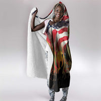 Harriet Tubman Hooded Blanket American Flag Background Underground Railroad Quote Powerful Civil Rights - Wonder Print Shop