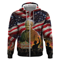 Harriet Tubman Hoodie American Flag Background Underground Railroad Quote Powerful Civil Rights - Wonder Print Shop