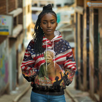 Harriet Tubman Hoodie American Flag Background Underground Railroad Quote Powerful Civil Rights - Wonder Print Shop