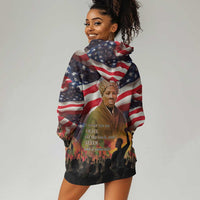 Harriet Tubman Hoodie Dress American Flag Background Underground Railroad Quote Powerful Civil Rights - Wonder Print Shop