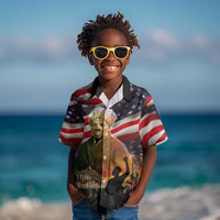 Harriet Tubman Kid Hawaiian Shirt American Flag Background Underground Railroad Quote Powerful Civil Rights TS04