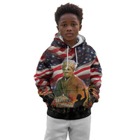 Harriet Tubman Kid Hoodie American Flag Background Underground Railroad Quote Powerful Civil Rights - Wonder Print Shop