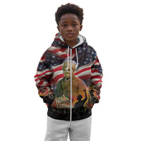 Harriet Tubman Kid Hoodie American Flag Background Underground Railroad Quote Powerful Civil Rights - Wonder Print Shop