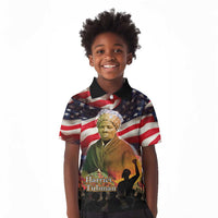 Harriet Tubman Kid Polo Shirt American Flag Background Underground Railroad Quote Powerful Civil Rights TS04