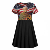 Harriet Tubman Kid Short Sleeve Dress American Flag Background Underground Railroad Quote Powerful Civil Rights TS04