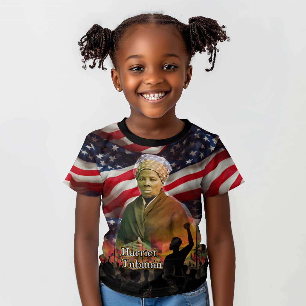 Harriet Tubman Kid T shirt American Flag Background Underground Railroad Quote Powerful Civil Rights TS04