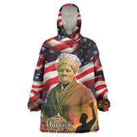 Harriet Tubman Kid Wearable Blanket Hoodie American Flag Background Underground Railroad Quote Powerful Civil Rights - Wonder Print Shop