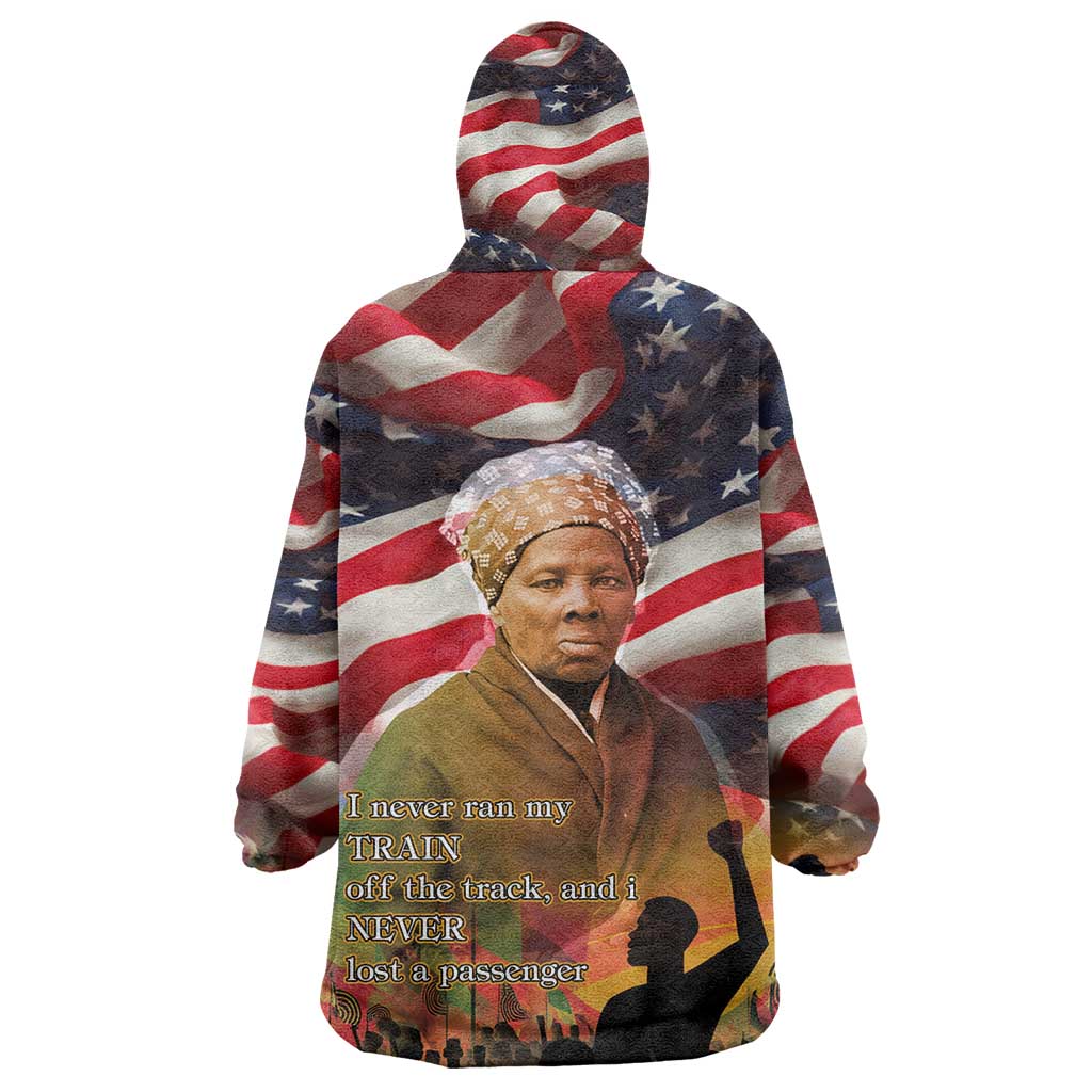 Harriet Tubman Kid Wearable Blanket Hoodie American Flag Background Underground Railroad Quote Powerful Civil Rights - Wonder Print Shop