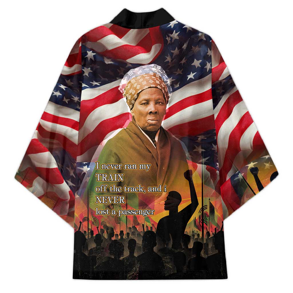 Harriet Tubman Kimono American Flag Background Underground Railroad Quote Powerful Civil Rights - Wonder Print Shop