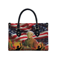 Harriet Tubman Leather Bag American Flag Background Underground Railroad Quote Powerful Civil Rights - Wonder Print Shop