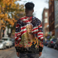 Harriet Tubman Long Sleeve Shirt American Flag Background Underground Railroad Quote Powerful Civil Rights - Wonder Print Shop
