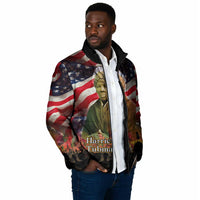 Harriet Tubman Padded Jacket American Flag Background Underground Railroad Quote Powerful Civil Rights - Wonder Print Shop