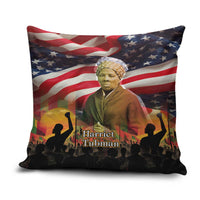 Harriet Tubman Pillow Cover American Flag Background Underground Railroad Quote Powerful Civil Rights - Wonder Print Shop