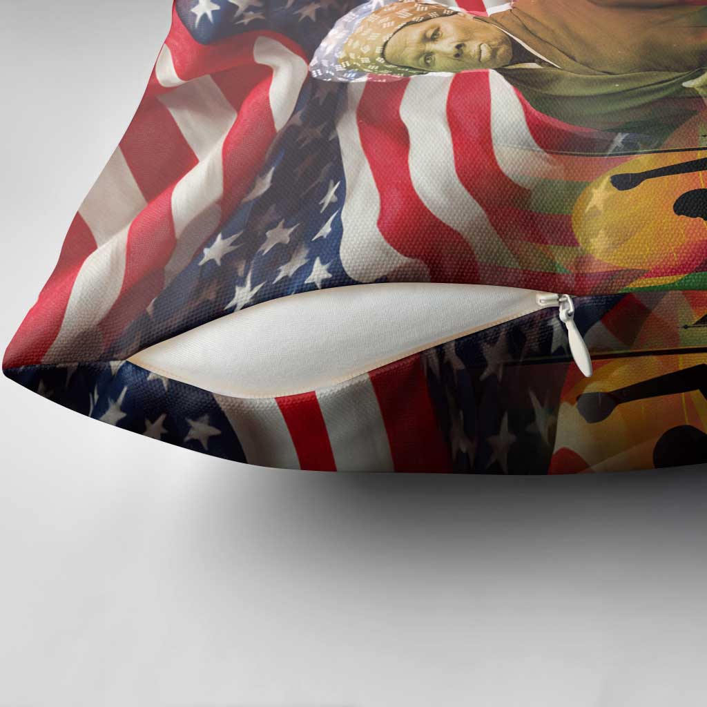 Harriet Tubman Pillow Cover American Flag Background Underground Railroad Quote Powerful Civil Rights - Wonder Print Shop