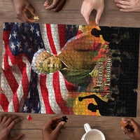 Harriet Tubman Puzzle American Flag Background Underground Railroad Quote Powerful Civil Rights - Wonder Print Shop