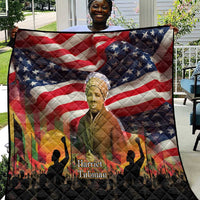 Harriet Tubman Quilt American Flag Background Underground Railroad Quote Powerful Civil Rights - Wonder Print Shop