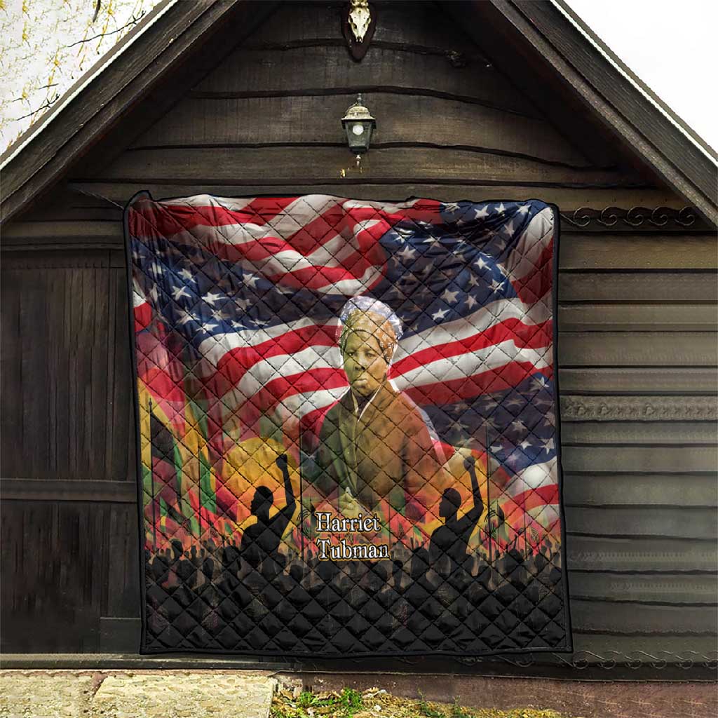 Harriet Tubman Quilt American Flag Background Underground Railroad Quote Powerful Civil Rights - Wonder Print Shop