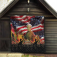 Harriet Tubman Quilt American Flag Background Underground Railroad Quote Powerful Civil Rights - Wonder Print Shop