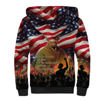 Harriet Tubman Sherpa Hoodie American Flag Background Underground Railroad Quote Powerful Civil Rights - Wonder Print Shop