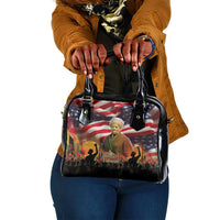 Harriet Tubman Shoulder Handbag American Flag Background Underground Railroad Quote Powerful Civil Rights - Wonder Print Shop