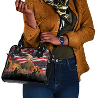 Harriet Tubman Shoulder Handbag American Flag Background Underground Railroad Quote Powerful Civil Rights - Wonder Print Shop