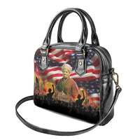 Harriet Tubman Shoulder Handbag American Flag Background Underground Railroad Quote Powerful Civil Rights - Wonder Print Shop