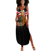 Harriet Tubman Summer Maxi Dress American Flag Background Underground Railroad Quote Powerful Civil Rights TS04
