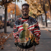 Harriet Tubman Sweatshirt American Flag Background Underground Railroad Quote Powerful Civil Rights - Wonder Print Shop