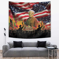 Harriet Tubman Tapestry American Flag Background Underground Railroad Quote Powerful Civil Rights - Wonder Print Shop