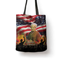 Harriet Tubman Tote Bag American Flag Background Underground Railroad Quote Powerful Civil Rights - Wonder Print Shop