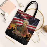 Harriet Tubman Tote Bag American Flag Background Underground Railroad Quote Powerful Civil Rights - Wonder Print Shop