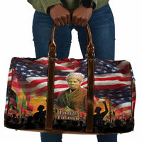 Harriet Tubman Travel Bag American Flag Background Underground Railroad Quote Powerful Civil Rights - Wonder Print Shop