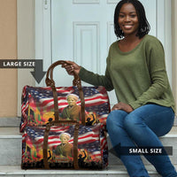 Harriet Tubman Travel Bag American Flag Background Underground Railroad Quote Powerful Civil Rights - Wonder Print Shop