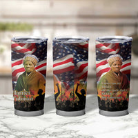 Harriet Tubman Tumbler Cup American Flag Background Underground Railroad Quote Powerful Civil Rights - Wonder Print Shop