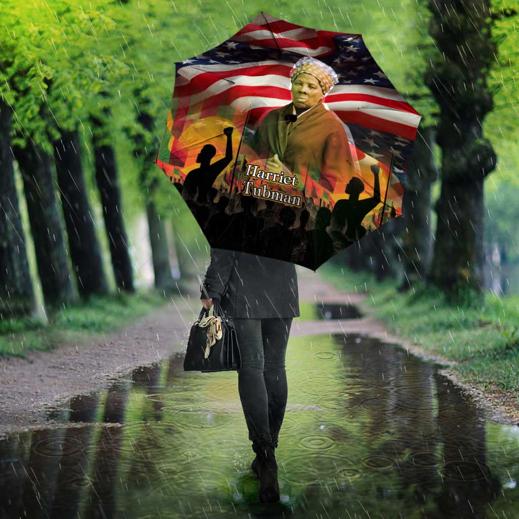 Harriet Tubman Umbrella American Flag Background Underground Railroad Quote Powerful Civil Rights - Wonder Print Shop