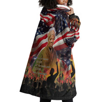 Harriet Tubman Wearable Blanket Hoodie American Flag Background Underground Railroad Quote Powerful Civil Rights - Wonder Print Shop