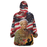Harriet Tubman Wearable Blanket Hoodie American Flag Background Underground Railroad Quote Powerful Civil Rights - Wonder Print Shop
