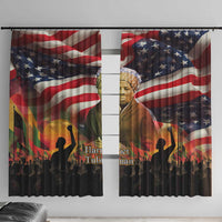 Harriet Tubman Window Curtain American Flag Background Underground Railroad Quote Powerful Civil Rights - Wonder Print Shop