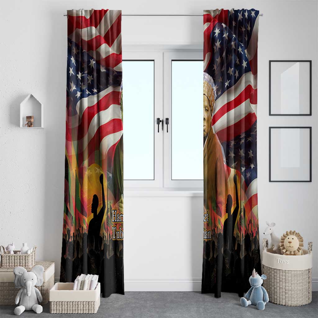 Harriet Tubman Window Curtain American Flag Background Underground Railroad Quote Powerful Civil Rights - Wonder Print Shop