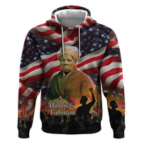 Harriet Tubman Zip Hoodie American Flag Background Underground Railroad Quote Powerful Civil Rights - Wonder Print Shop