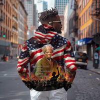 Harriet Tubman Zip Hoodie American Flag Background Underground Railroad Quote Powerful Civil Rights - Wonder Print Shop
