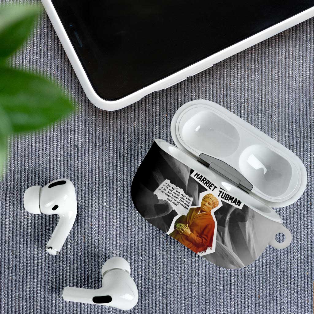 Harriet Tubman AirPods Case American Flag Background Civil Rights Quote Keep Going Tribute Design - Wonder Print Shop