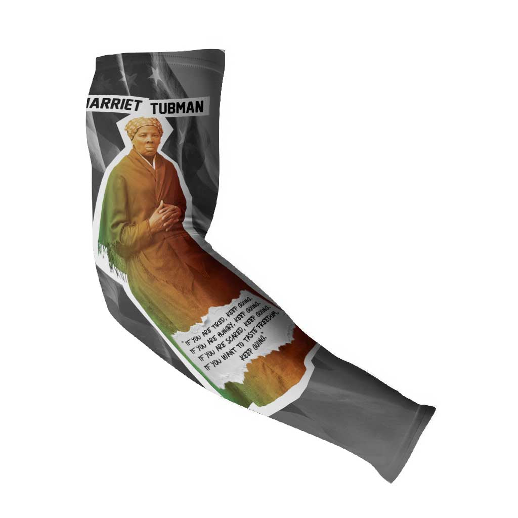 Harriet Tubman Arm Sleeves American Flag Background Civil Rights Quote Keep Going Tribute Design - Wonder Print Shop