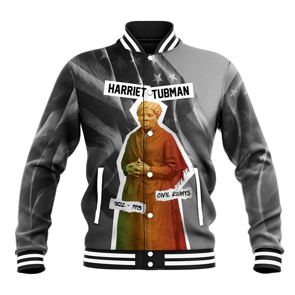 Harriet Tubman Baseball Jacket American Flag Background Civil Rights Quote Keep Going Tribute Design - Wonder Print Shop