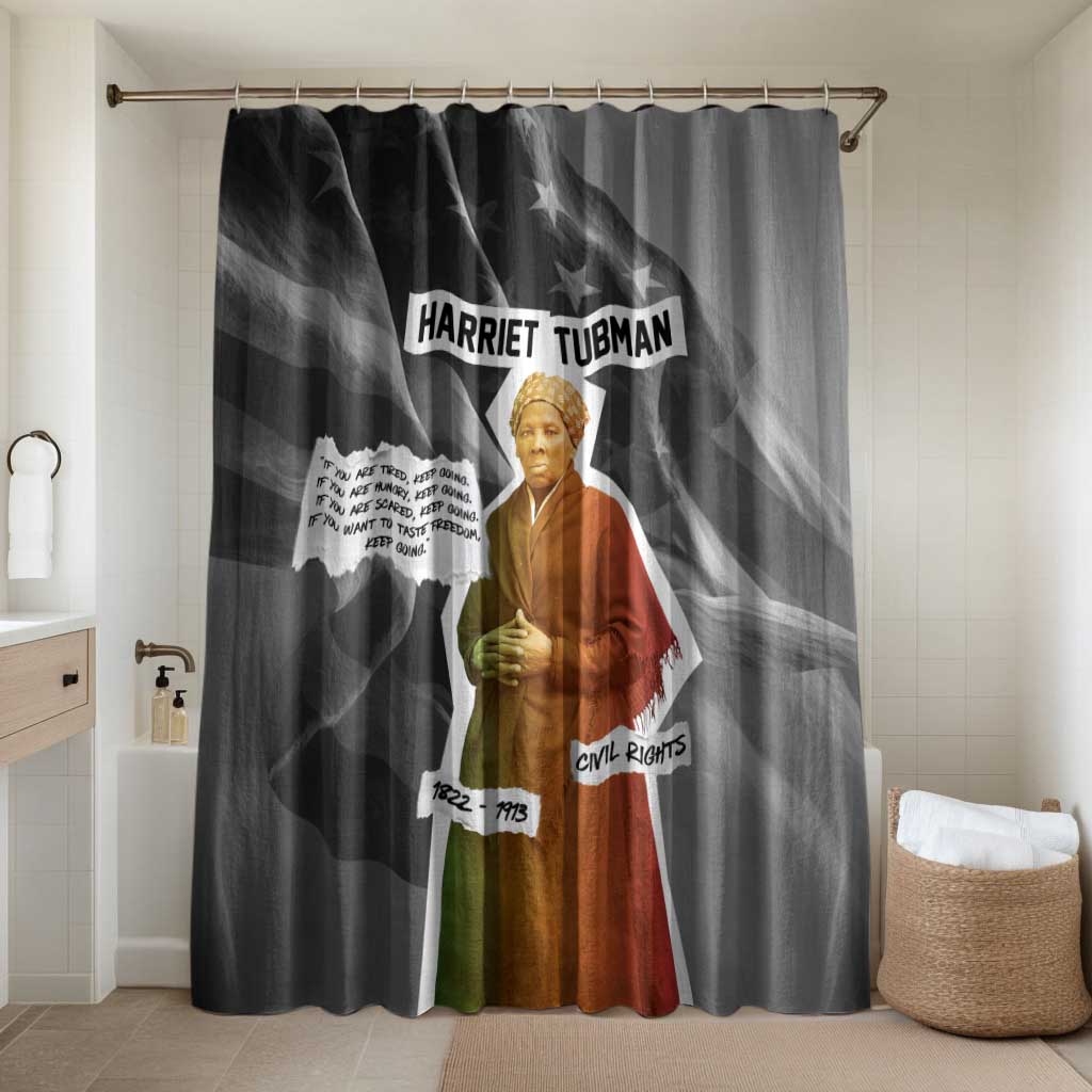 Harriet Tubman Bathroom Set American Flag Background Civil Rights Quote Keep Going Tribute Design - Wonder Print Shop