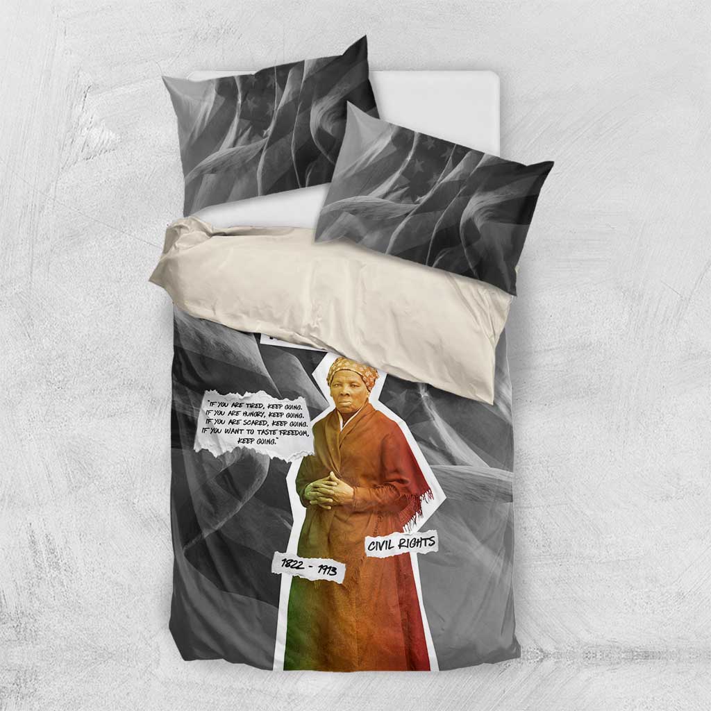 Harriet Tubman Bedding Set American Flag Background Civil Rights Quote Keep Going Tribute Design - Wonder Print Shop